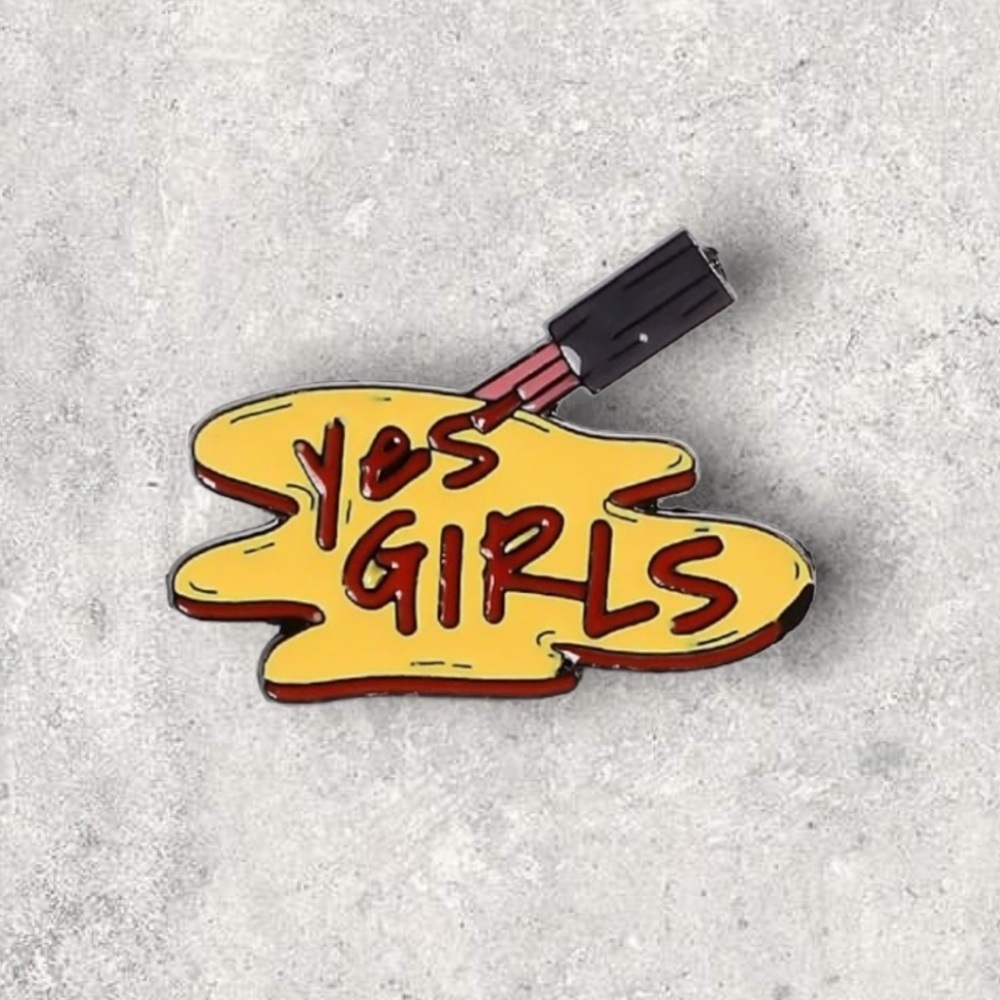3/$18 NEW Yes Girls  Polish Enamel Pin Brooch